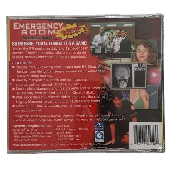 Emergency Room Disaster Strikes PC Game Interactive Legacy CD New 2000 Sealed - Picture 2 of 4